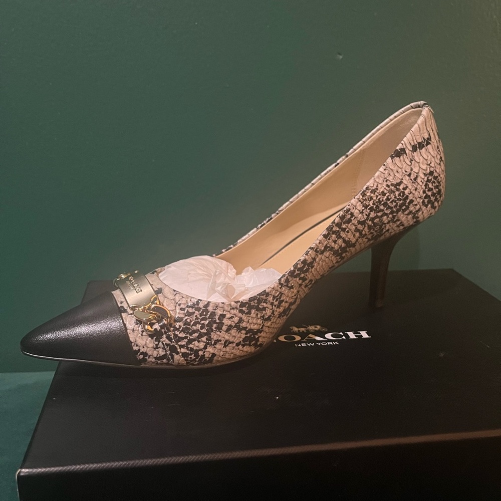 Brand new coach snake print heels